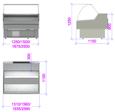 Витрина холодильная KIFATO АЛЯСКА 1500 (статика, низкотемпературная)